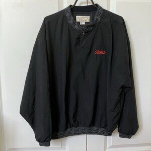 Vintage Ash City Outerwear Black Nylon Shirt Jacket Mens M Heinz Logo 90s